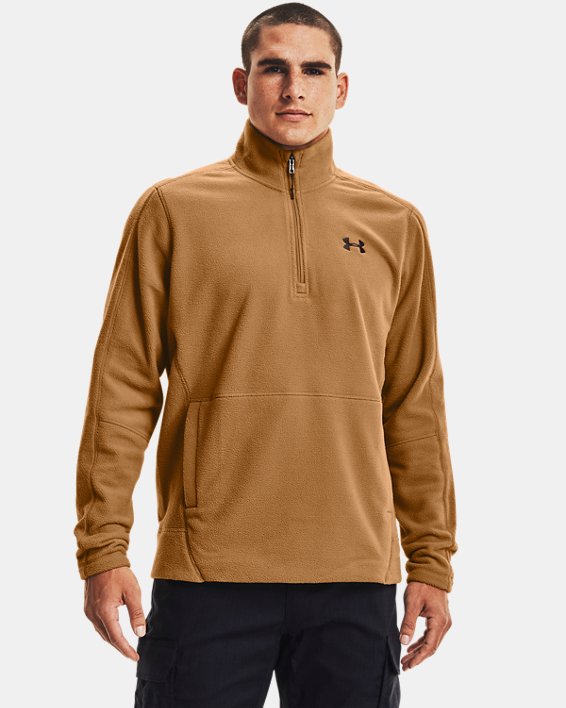 Men's UA OffGrid Fleece Solid ¼ Zip, Brown, pdpMainDesktop image number 0